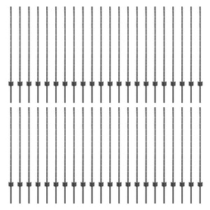 Pali per Recinzione 88 pcs Grigio 160 cm Acciaio 3335939