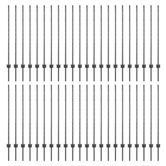 Pali per Recinzione 88 pcs Grigio 160 cm Acciaio 3335939