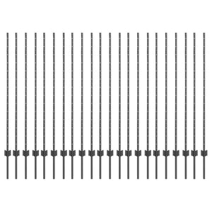 Pali per Recinzione 44 pcs Grigio 180 cm Acciaio 3335940