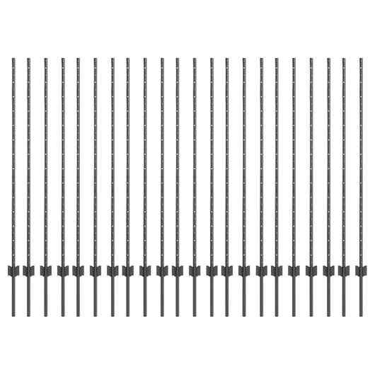 Pali per Recinzione 44 pcs Grigio 180 cm Acciaio 3335940