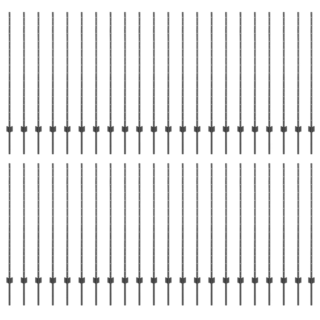 Pali per Recinzione 88 pcs Grigio 180 cm Acciaio 3335941
