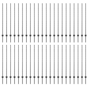 Pali per Recinzione 88 pcs Grigio 180 cm Acciaio 3335941