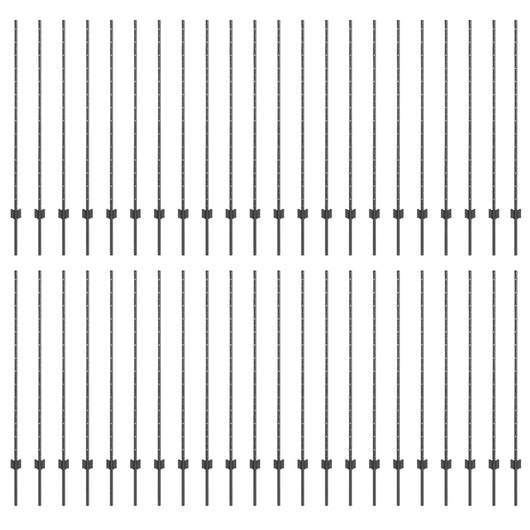 Pali per Recinzione 88 pcs Grigio 180 cm Acciaio 3335941