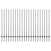 Pali per Recinzione 44 pcs Grigio 200 cm Acciaio 3335942