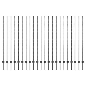 Pali per Recinzione 44 pcs Grigio 200 cm Acciaio 3335942