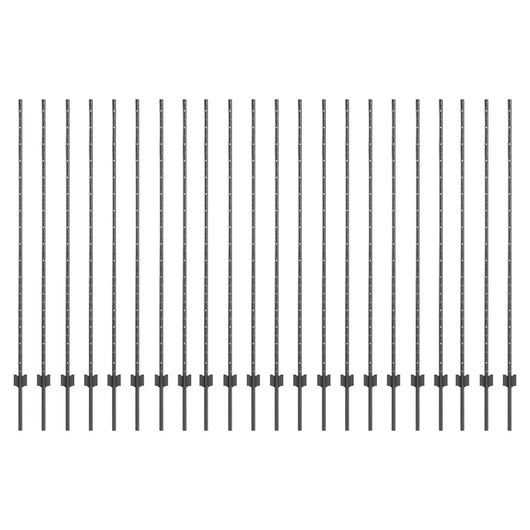 Pali per Recinzione 44 pcs Grigio 200 cm Acciaio 3335942