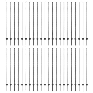 Pali per Recinzione 88 pcs Grigio 200 cm Acciaio 3335943
