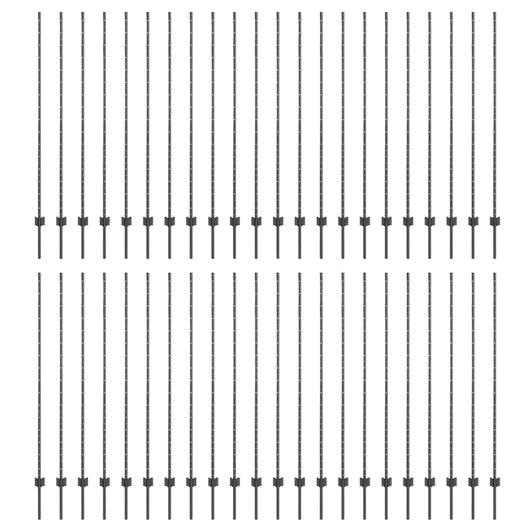Pali per Recinzione 88 pcs Grigio 200 cm Acciaio 3335943