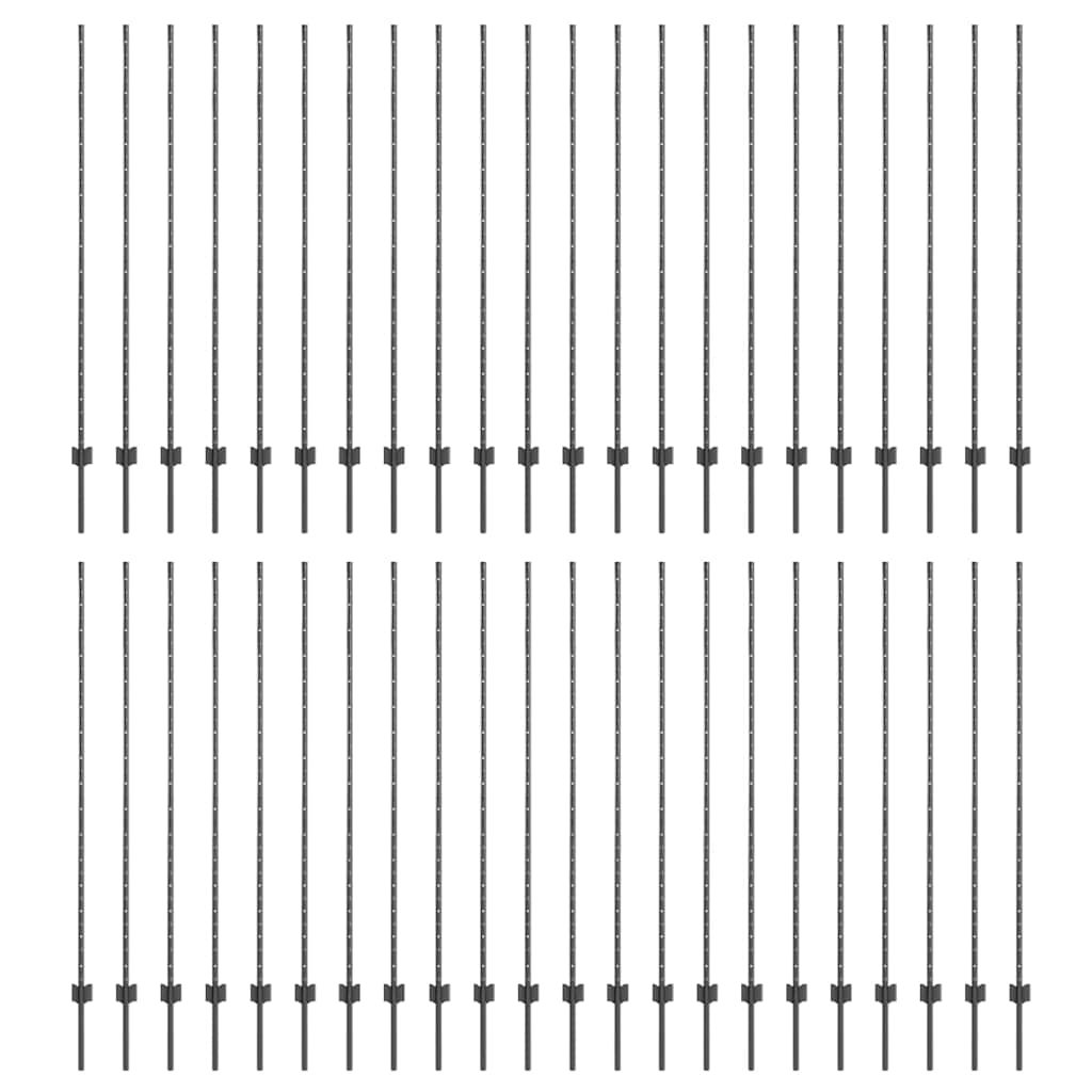 Pali per Recinzione 88 pcs Grigio 200 cm Acciaio 3335945
