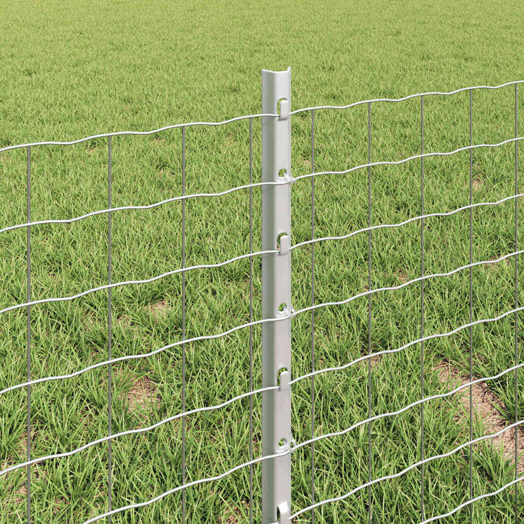 Pali per Recinzione 22 pcs Argento 80 cm Acciaio 3335946