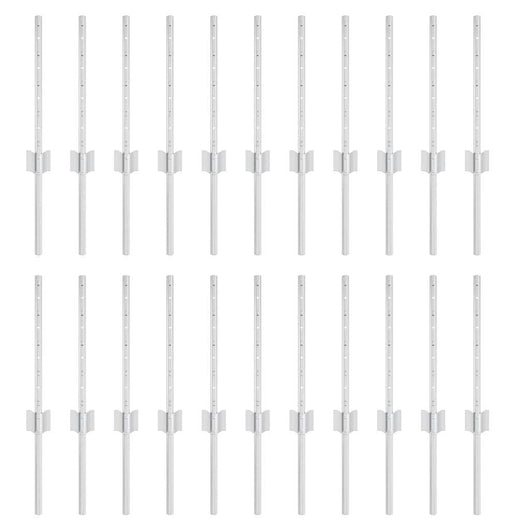Pali per Recinzione 22 pcs Argento 80 cm Acciaio 3335946