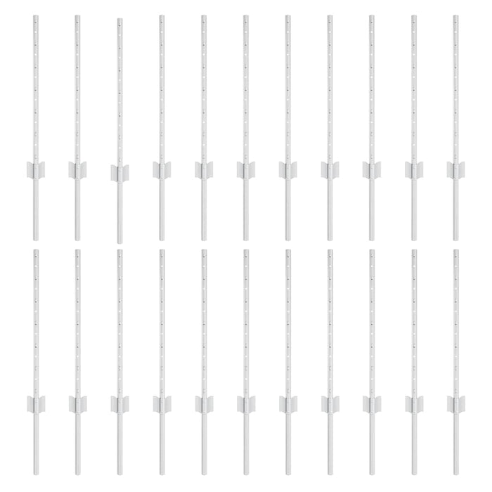 Pali per Recinzione 22 pcs Argento 100 cm Acciaio 3335950