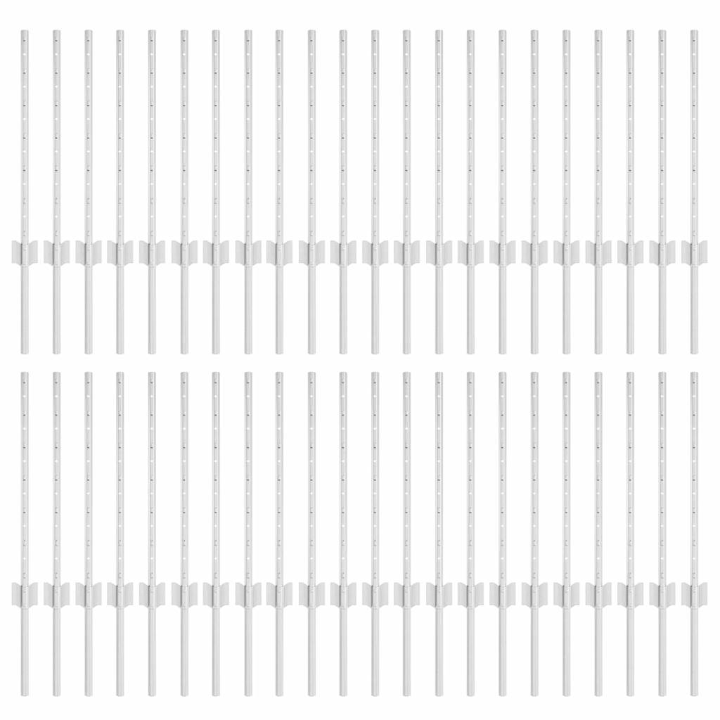 Pali per Recinzione 44 pcs Argento 100 cm Acciaio 3335951