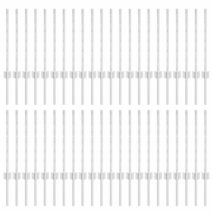 Pali per Recinzione 44 pcs Argento 100 cm Acciaio 3335951