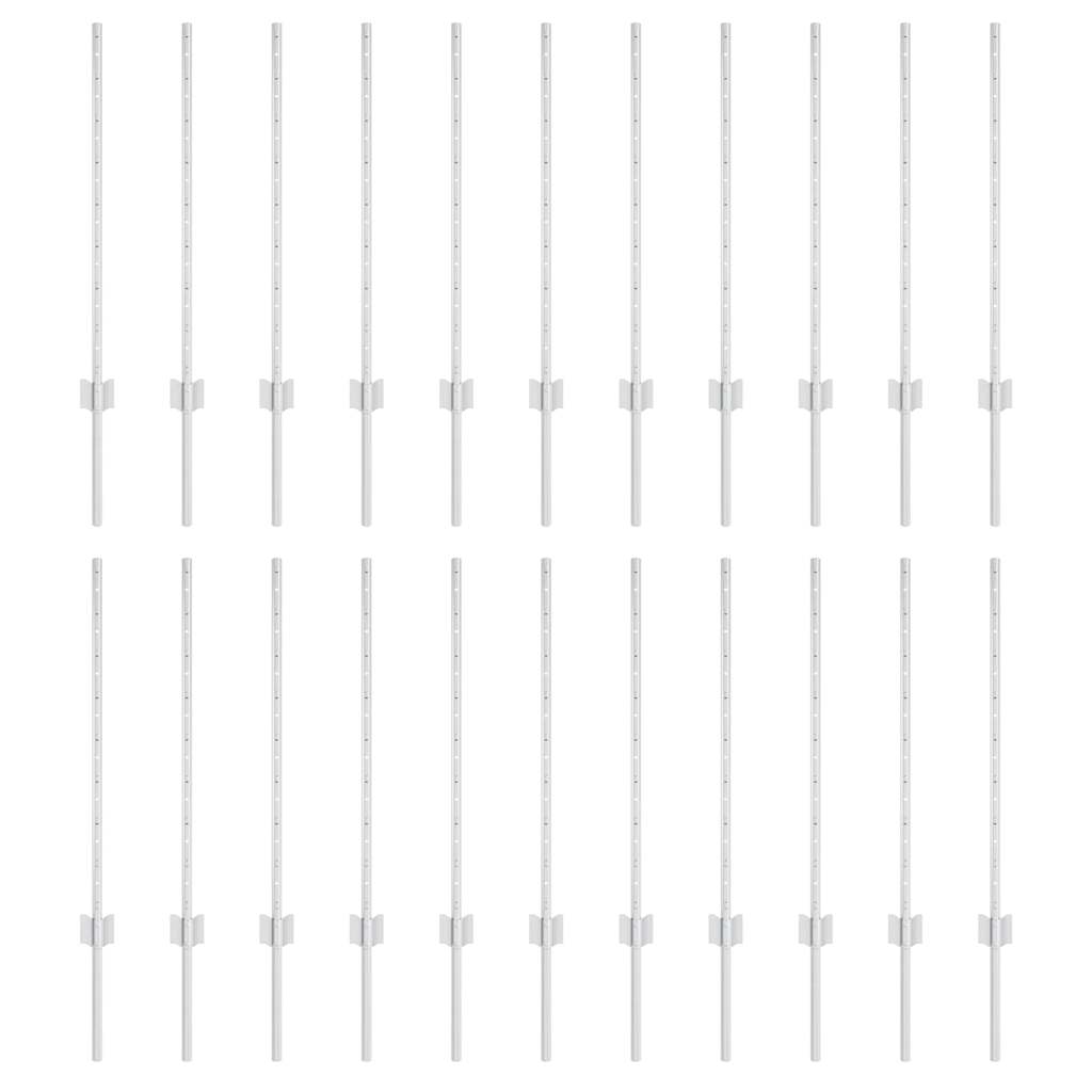 Pali per Recinzione 22 pcs Argento 120 cm Acciaio 3335952