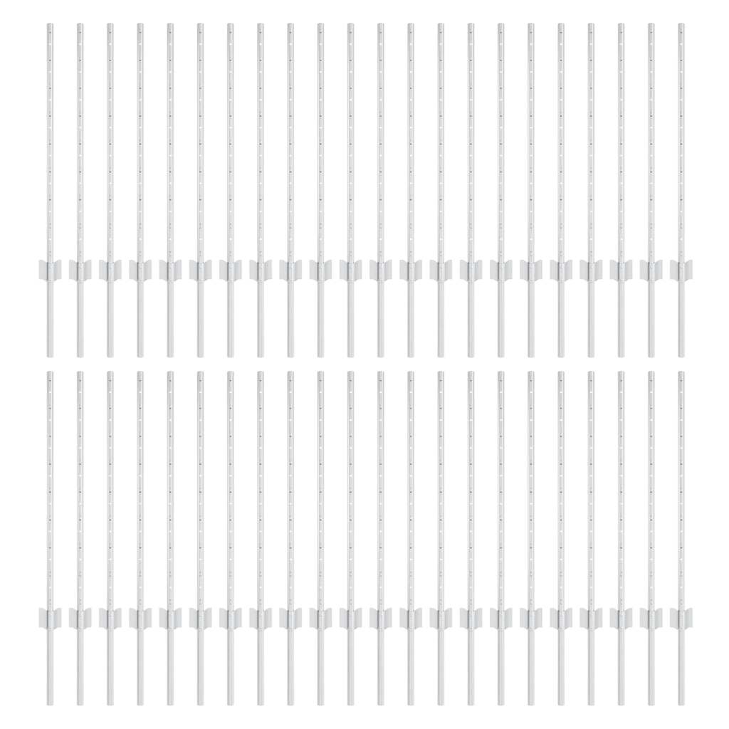 Pali per Recinzione 44 pcs Argento 120 cm Acciaio 3335953