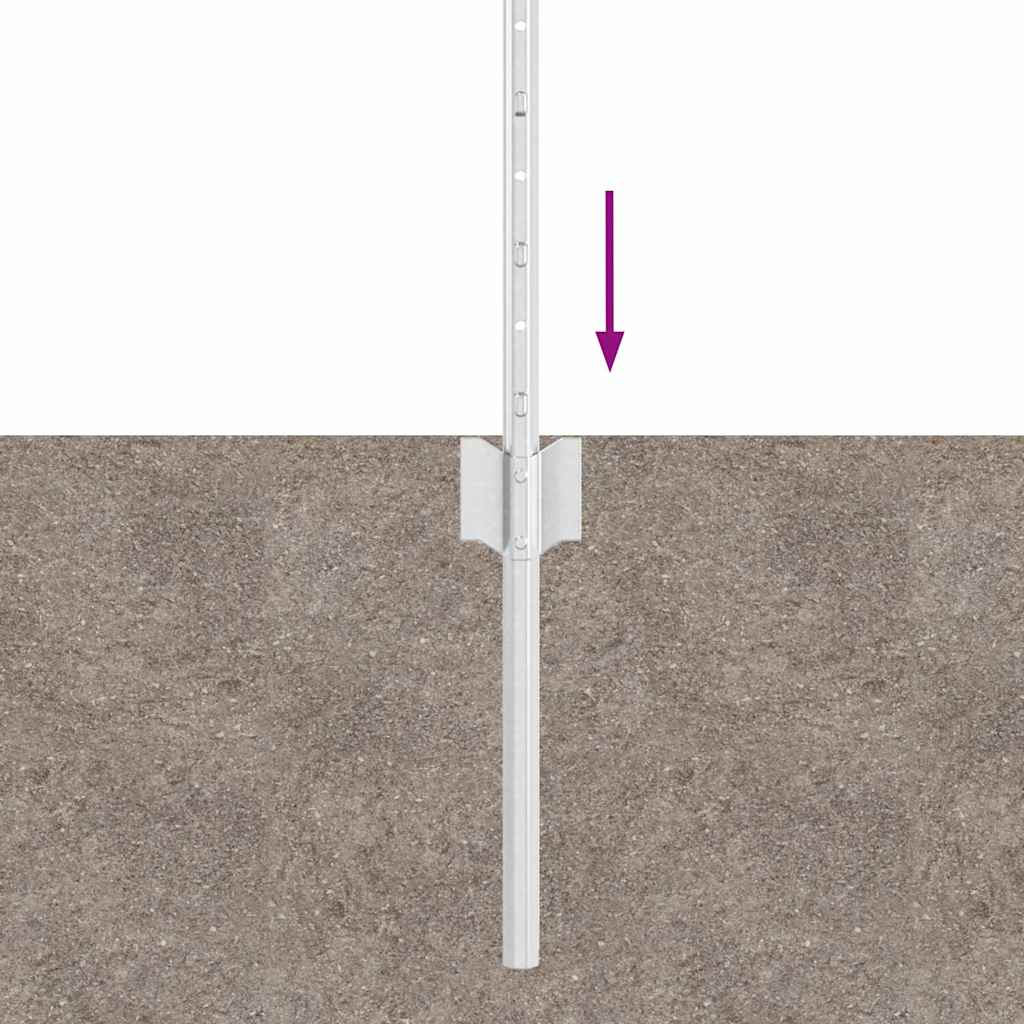 Pali per Recinzione 44 pcs Argento 120 cm Acciaio 3335953