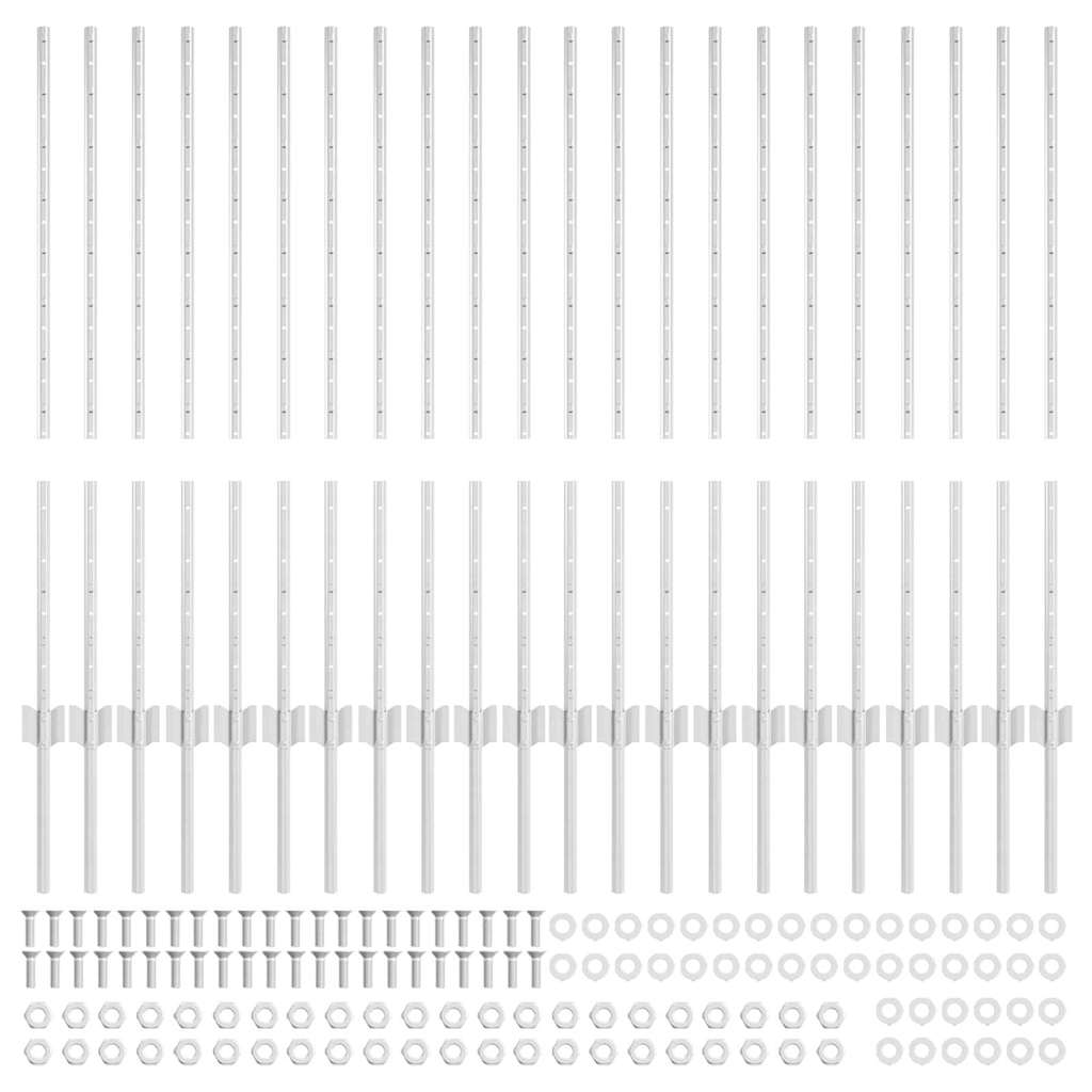 Pali per Recinzione 44 pcs Argento 140 cm Acciaio 3335954