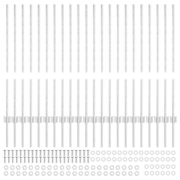 Pali per Recinzione 44 pcs Argento 140 cm Acciaio 3335954