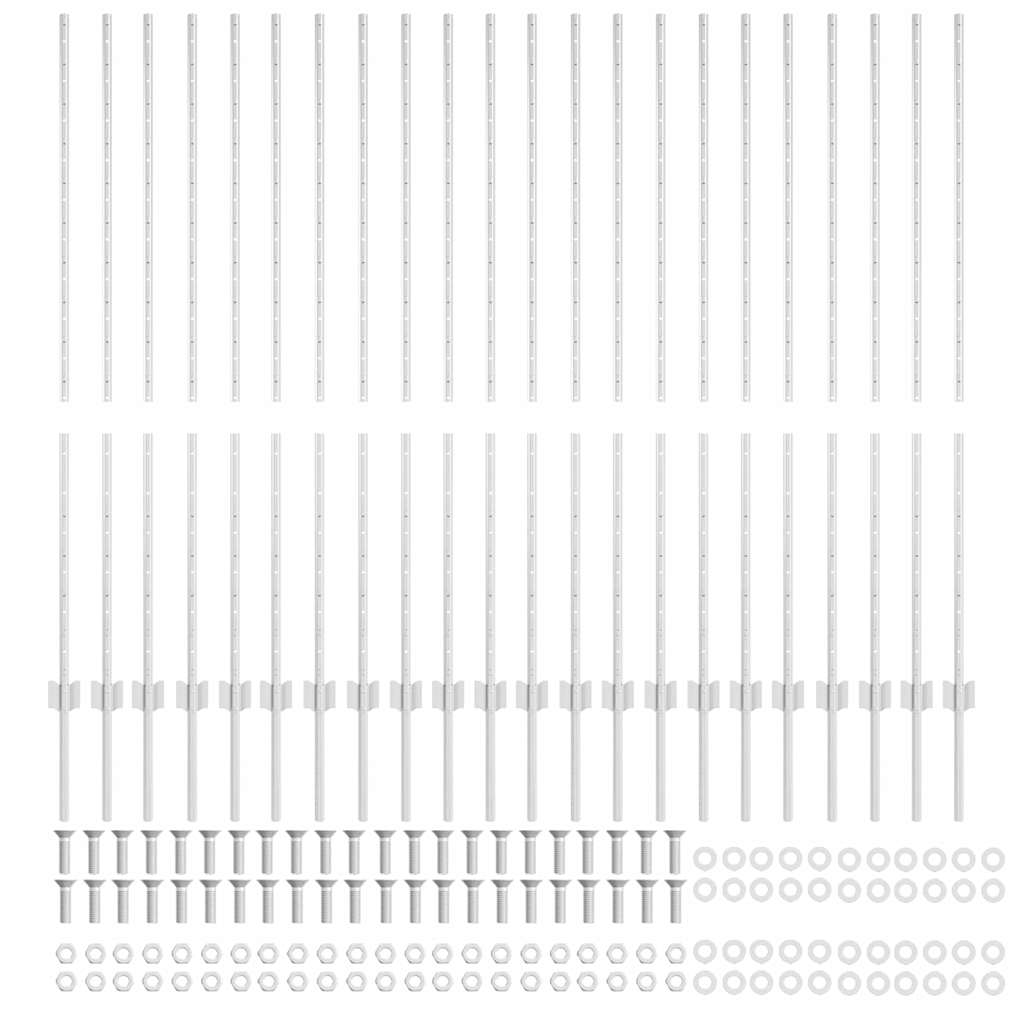 Pali per Recinzione 44 pcs Argento 180 cm Acciaio 3335958
