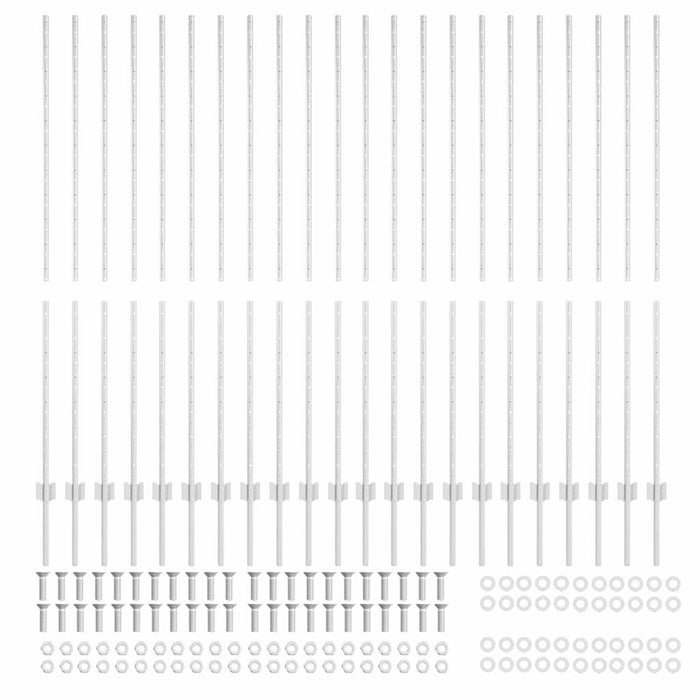 Pali per Recinzione 44 pcs Argento 200 cm Acciaio 3335960