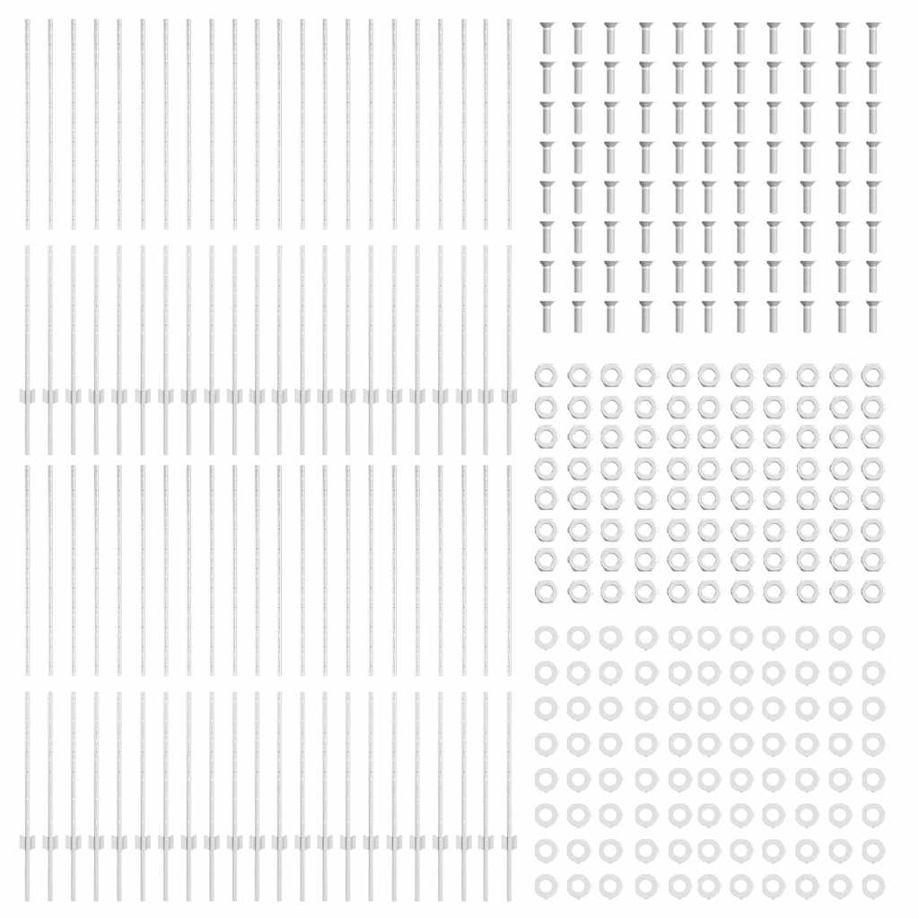 Pali per Recinzione 88 pcs Argento 200 cm Acciaio 3335961