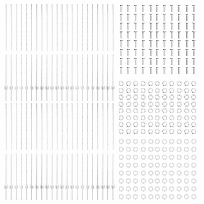 Pali per Recinzione 88 pcs Argento 200 cm Acciaio 3335961