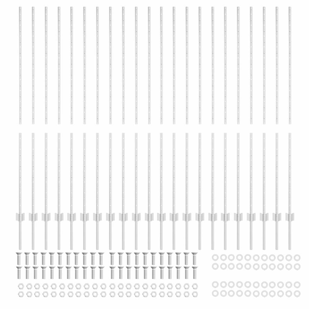 Pali per Recinzione 44 pcs Argento 200 cm Acciaio 3335962