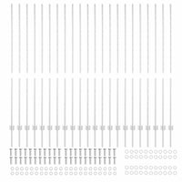 Pali per Recinzione 44 pcs Argento 200 cm Acciaio 3335962