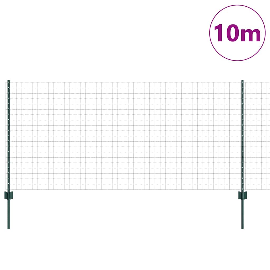 Recinzione con pali. Verde 1 x 10 m Acciaio 3335967