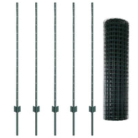 Recinzione con pali. Verde 1.2 x 10 m Acciaio 3335968