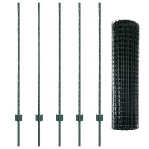 Recinzione con pali. Verde 1.2 x 10 m Acciaio 3335968