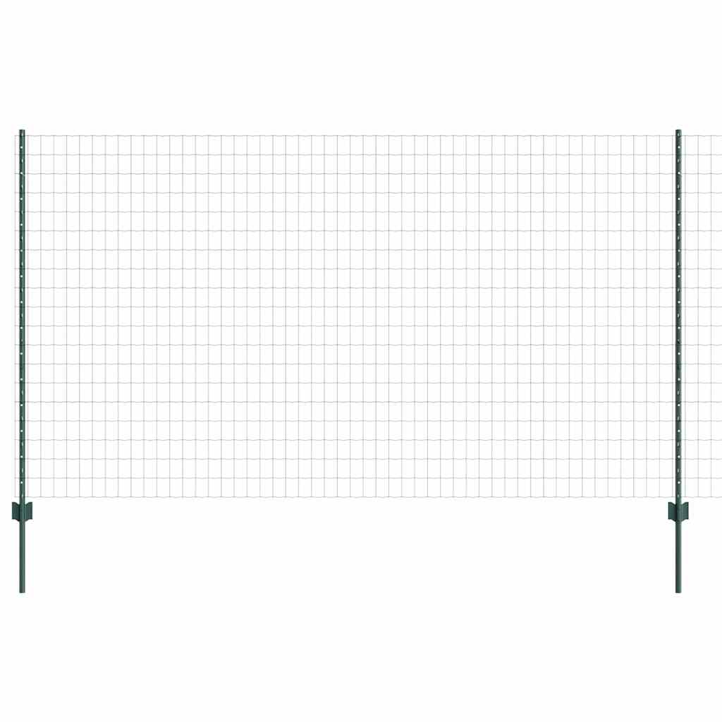 Recinzione con pali. Verde 1.4 x 10 m Acciaio 3335977