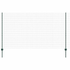 Recinzione con pali. Verde 1.4 x 10 m Acciaio 3335977