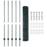 Recinzione con pali. Verde 1.4 x 10 m Acciaio 3335977