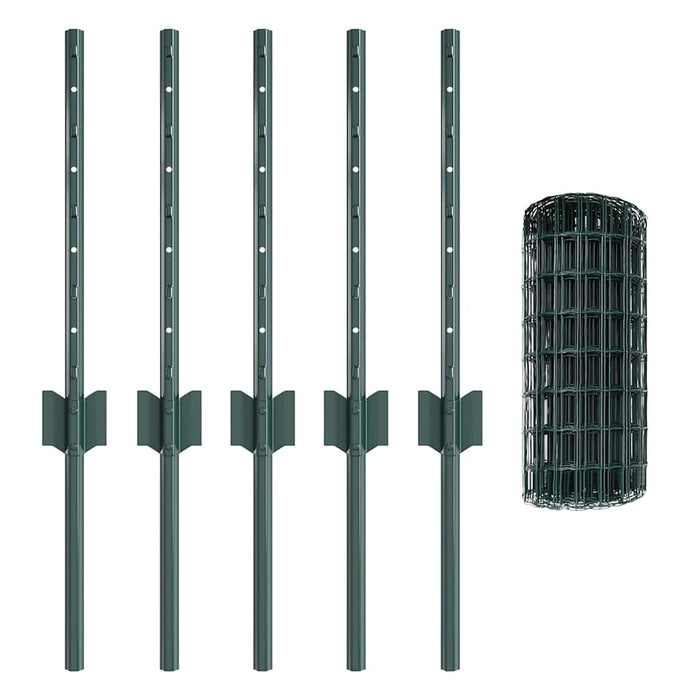 Recinzione con pali. Verde 0.4 x 10 m Acciaio 3335980