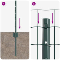 Recinzione con pali. Verde 0.6 x 10 m Acciaio 3335997