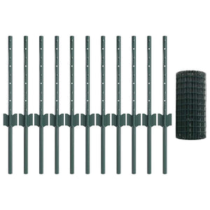 Recinzione con pali. Verde 0.4 x 25 m Acciaio 3336004