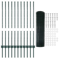 Recinzione con pali. Verde 1 x 25 m Acciaio 3336007