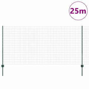 Recinzione con pali. Verde 1.2 x 25 m Acciaio 3336013