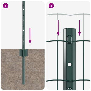 Recinzione con pali. Verde 0.4 x 25 m Acciaio 3336019