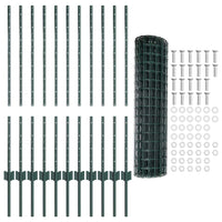 Recinzione con pali. Verde 1 x 25 m Acciaio 3336022