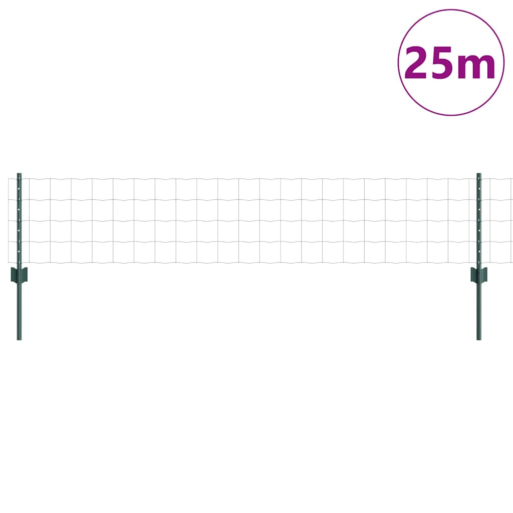 Recinzione con pali. Verde 0.4 x 25 m Acciaio 3336024