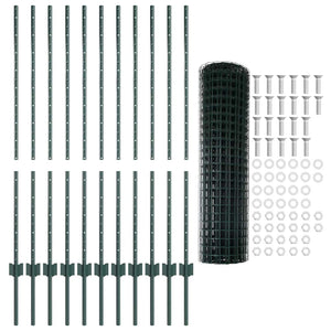 Recinzione con pali. Verde 1.2 x 25 m Acciaio 3336028