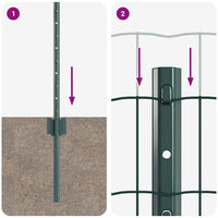 Recinzione con pali. Verde 0.6 x 10 m Acciaio 3336040