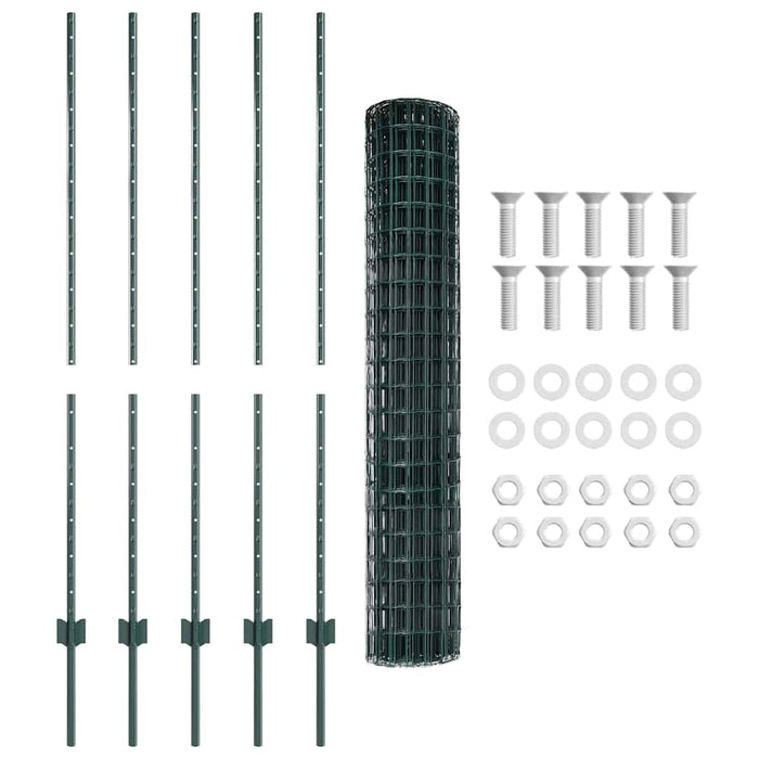 Recinzione con pali. Verde 1.4 x 10 m Acciaio 3336044