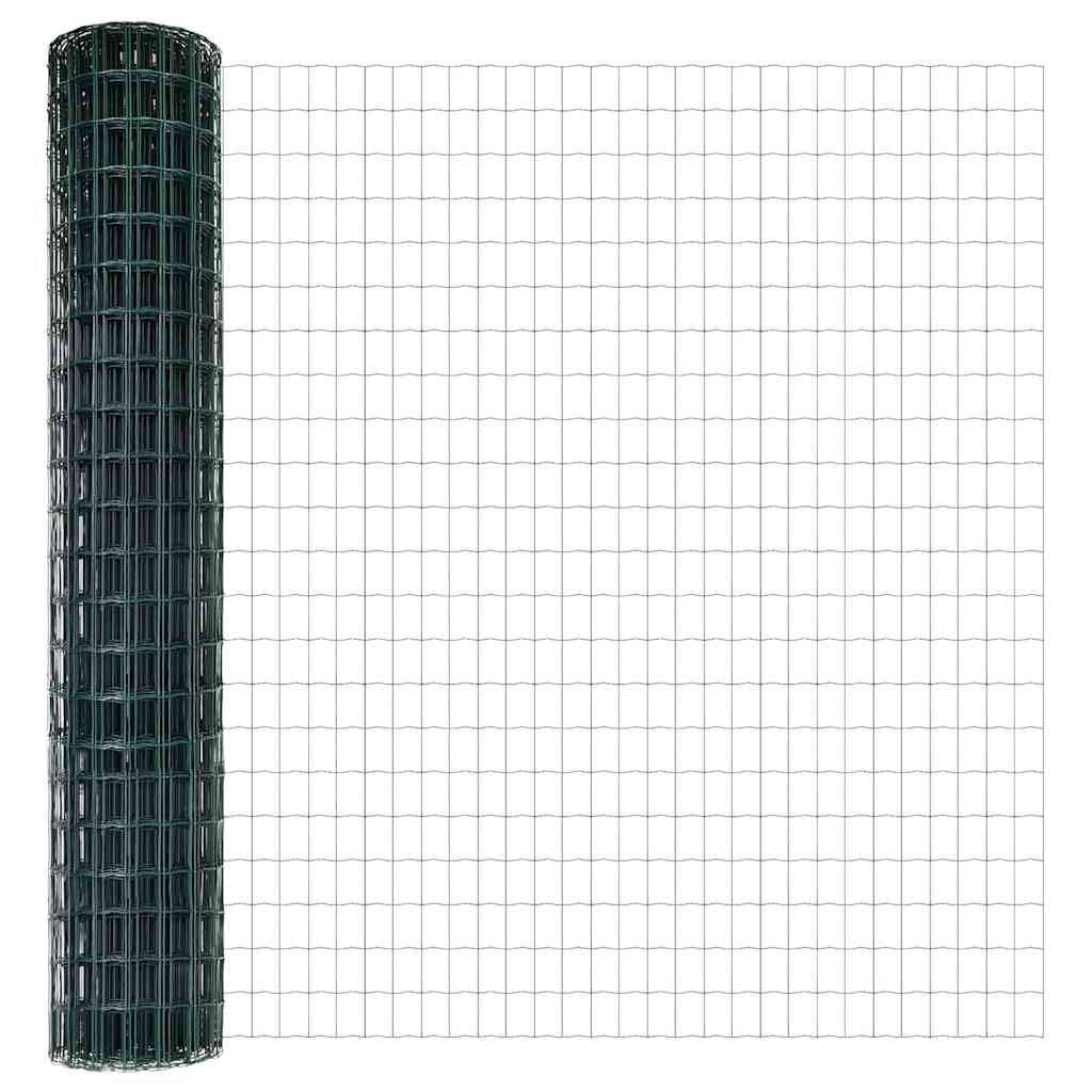 Recinzione con pali. Verde 1.5 x 10 m Acciaio 3336045