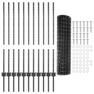 Recinzione con pali. Grigio 1 x 25 m Acciaio 3336112