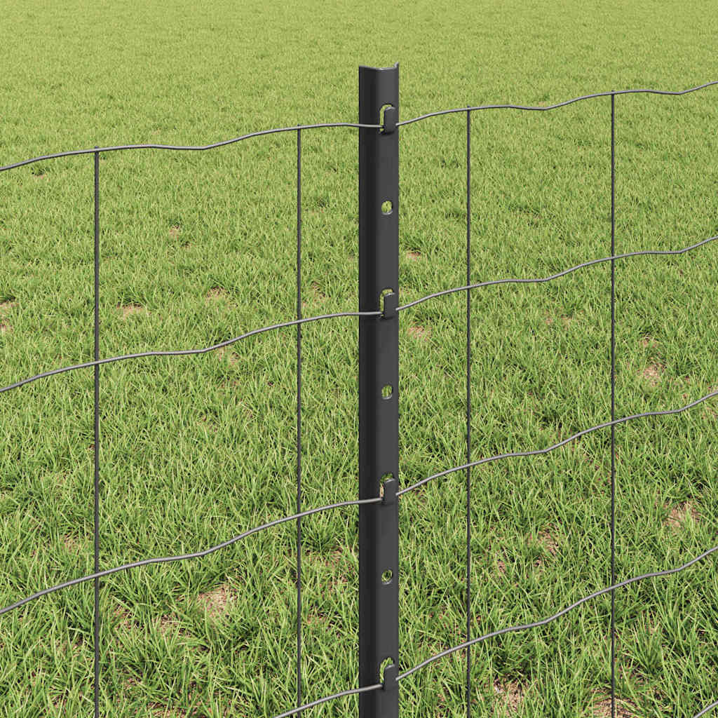 Recinzione con pali. Grigio 0.6 x 50 m Acciaio 3336128