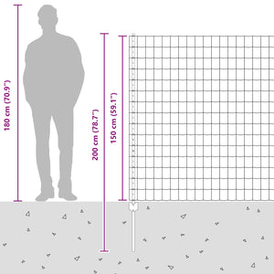 Recinzione e Posto Argento 1,5 x 10 m Acciaio 3336174